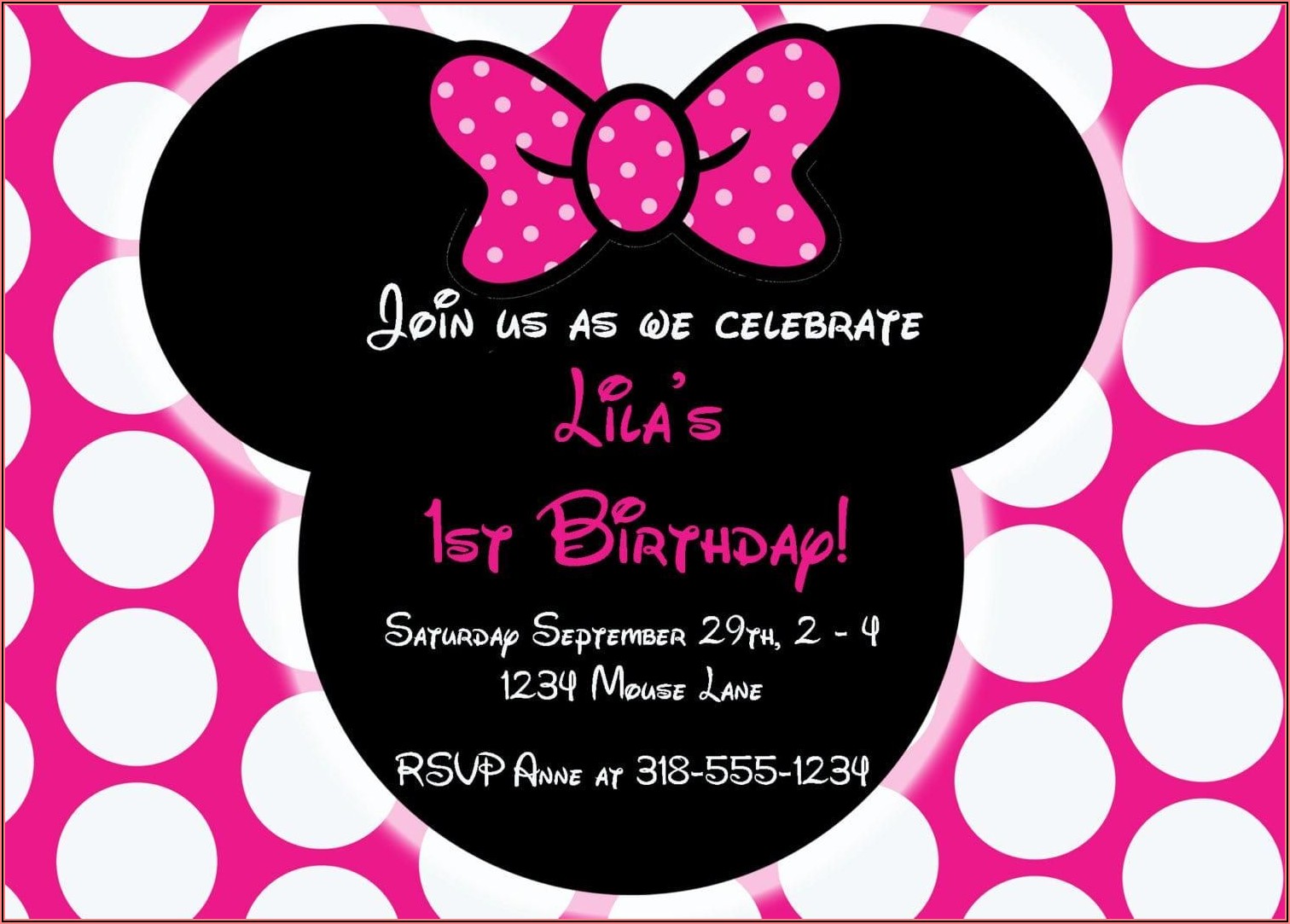 Minnie Mouse Invitation Templates Free Download
