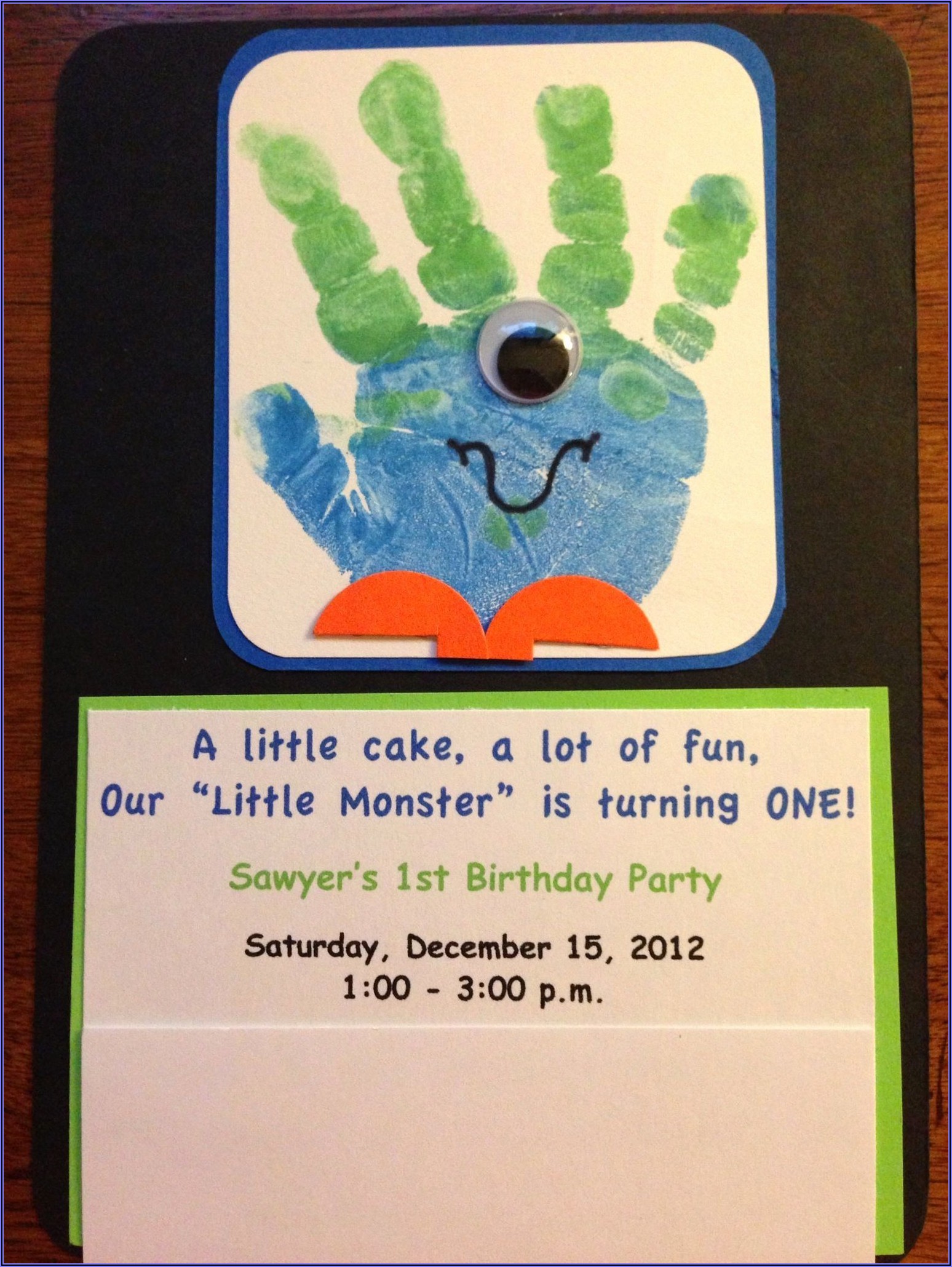 Monster Themed 1st Birthday Invitations