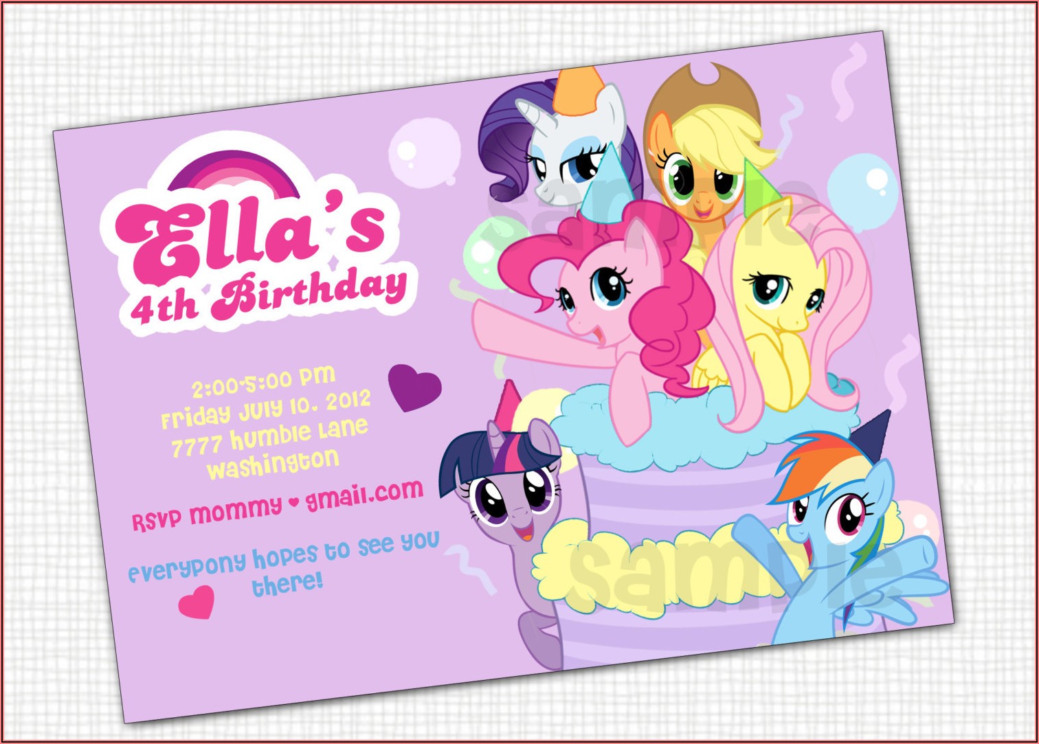 My Little Pony Birthday Invitation Ideas