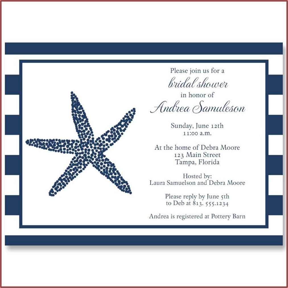 Navy Blue And Coral Nautical Wedding Invitations