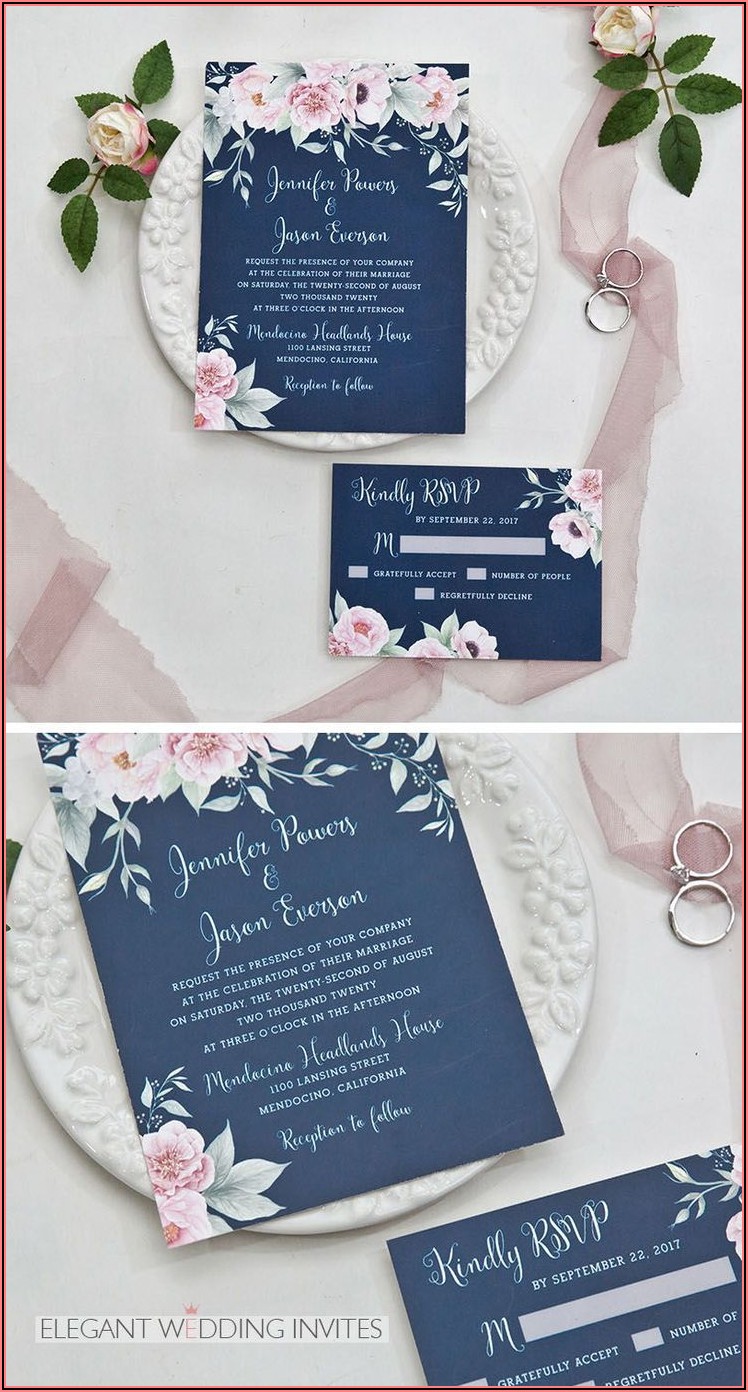 Navy Blue Wedding Invitations
