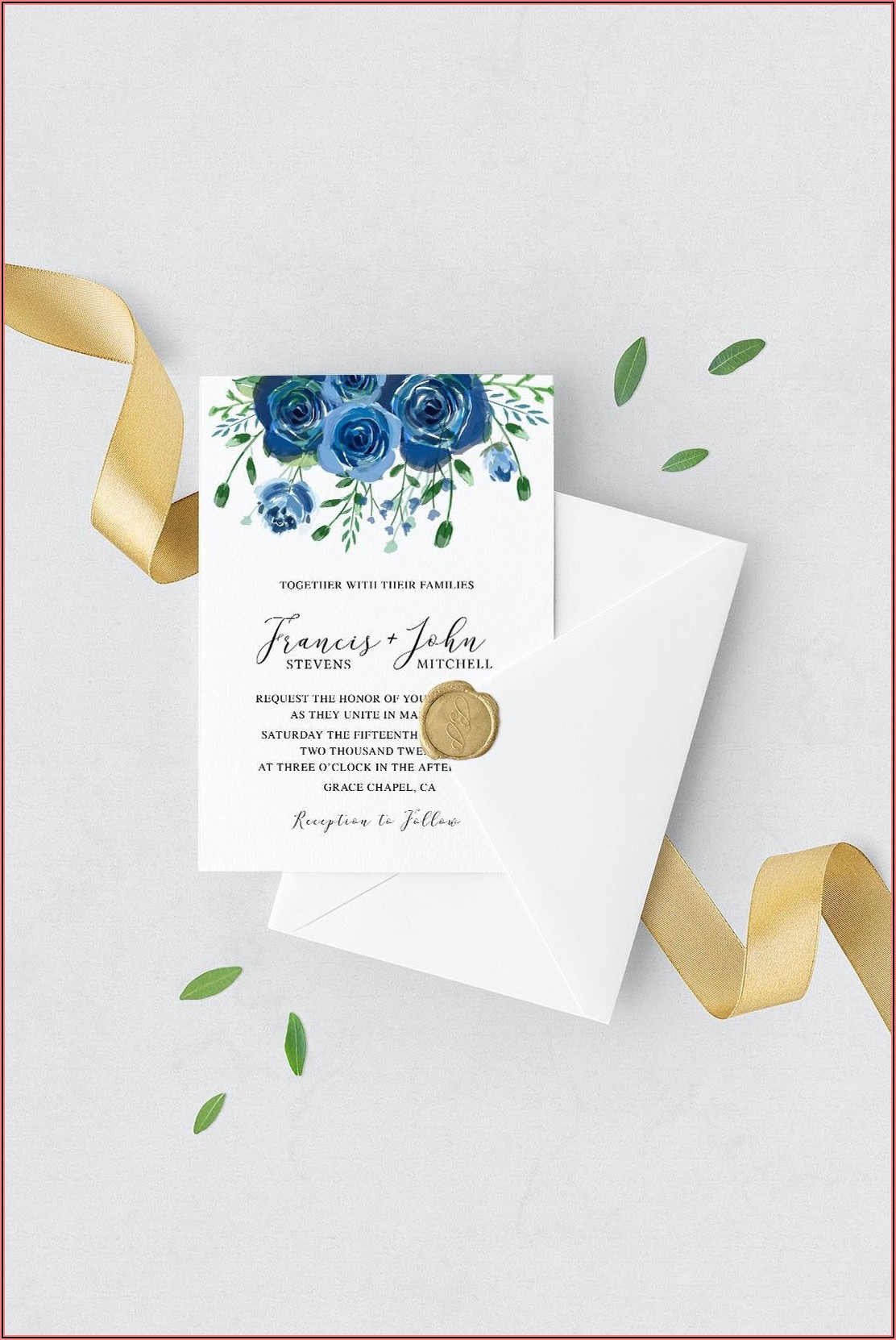 Navy Blue Wedding Invite Suite