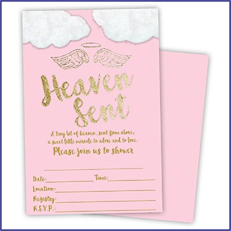 Pink And Gold Blank Invitations