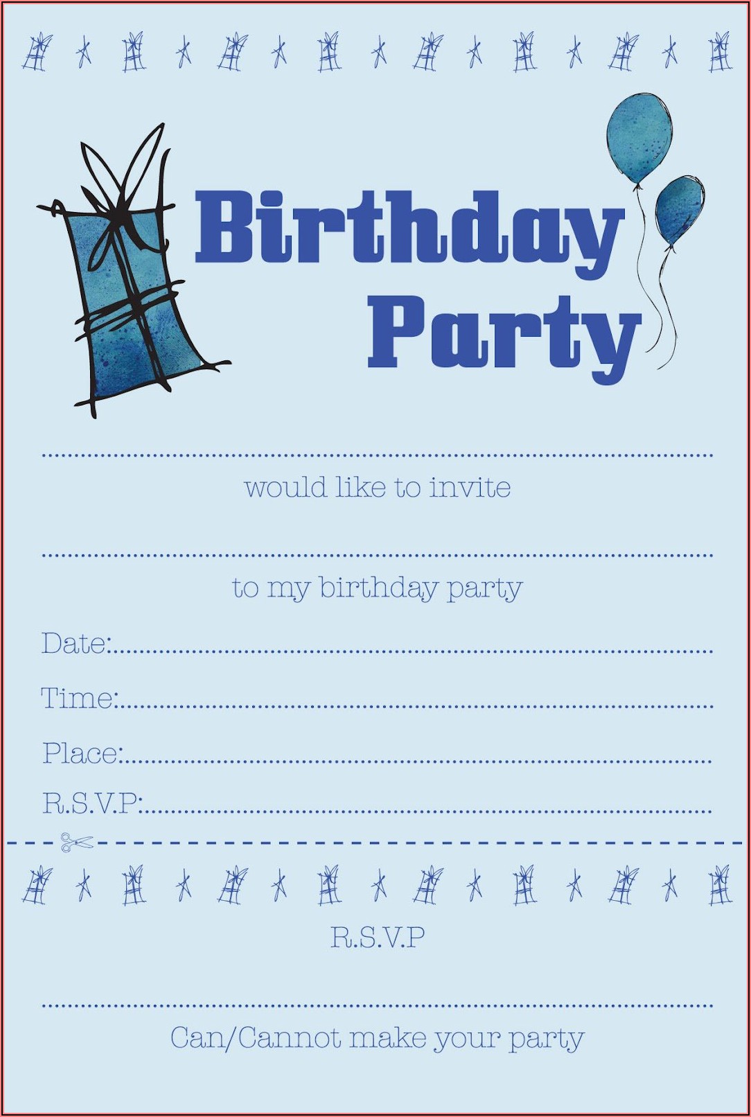 Printable Birthday Invitations Free Boy