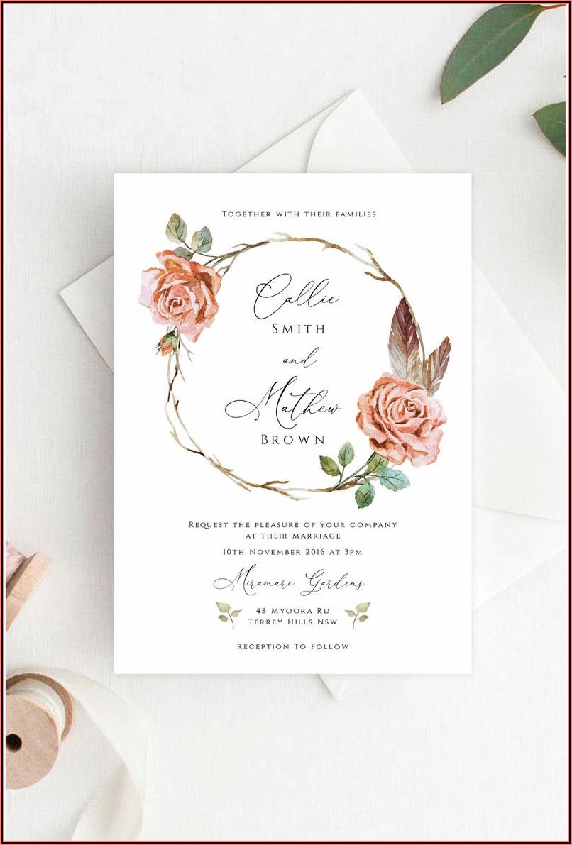 Printable Wedding Invitation Templates Etsy