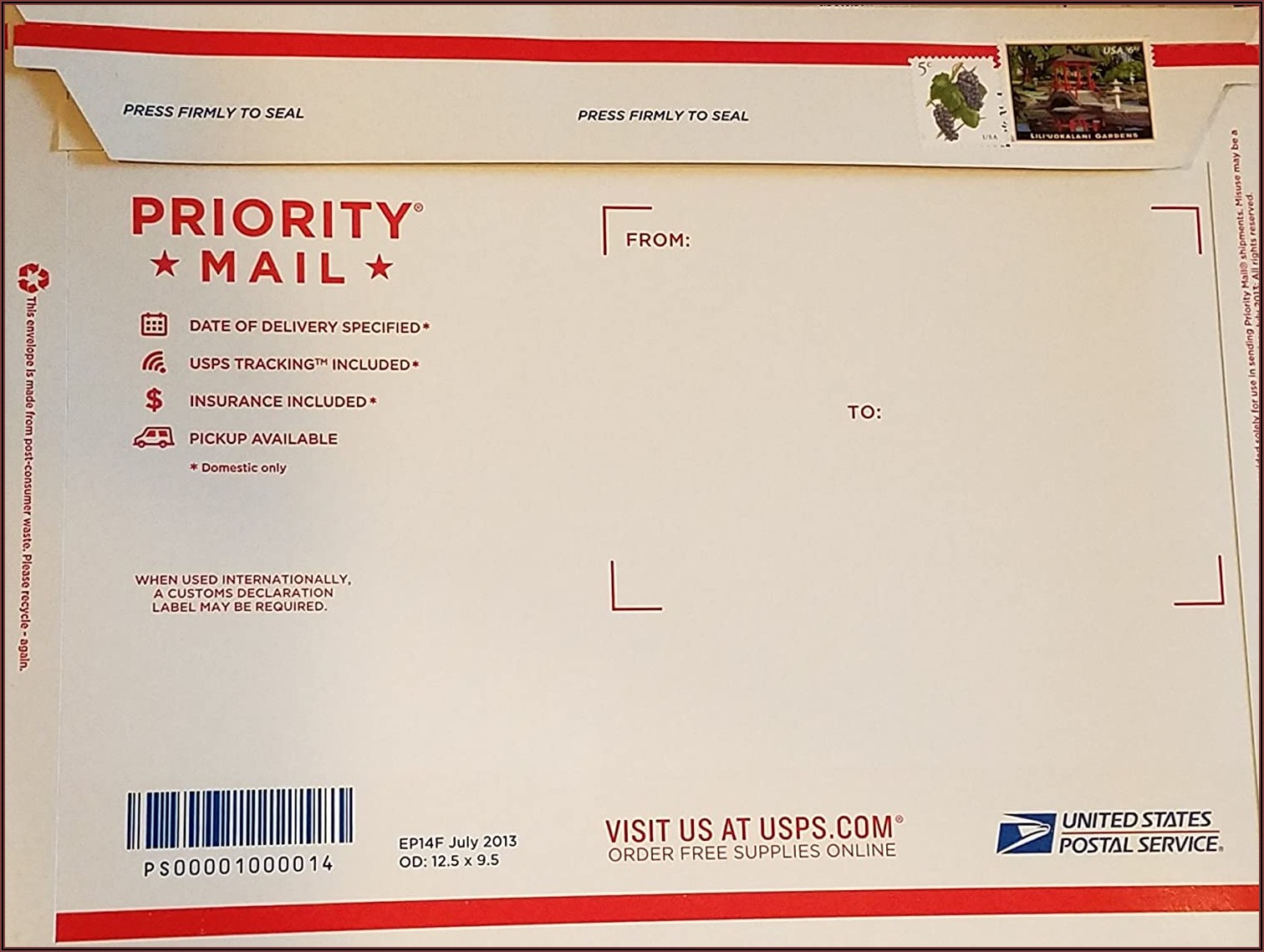 Priority Mail Flat Rate Envelope Postage Cost