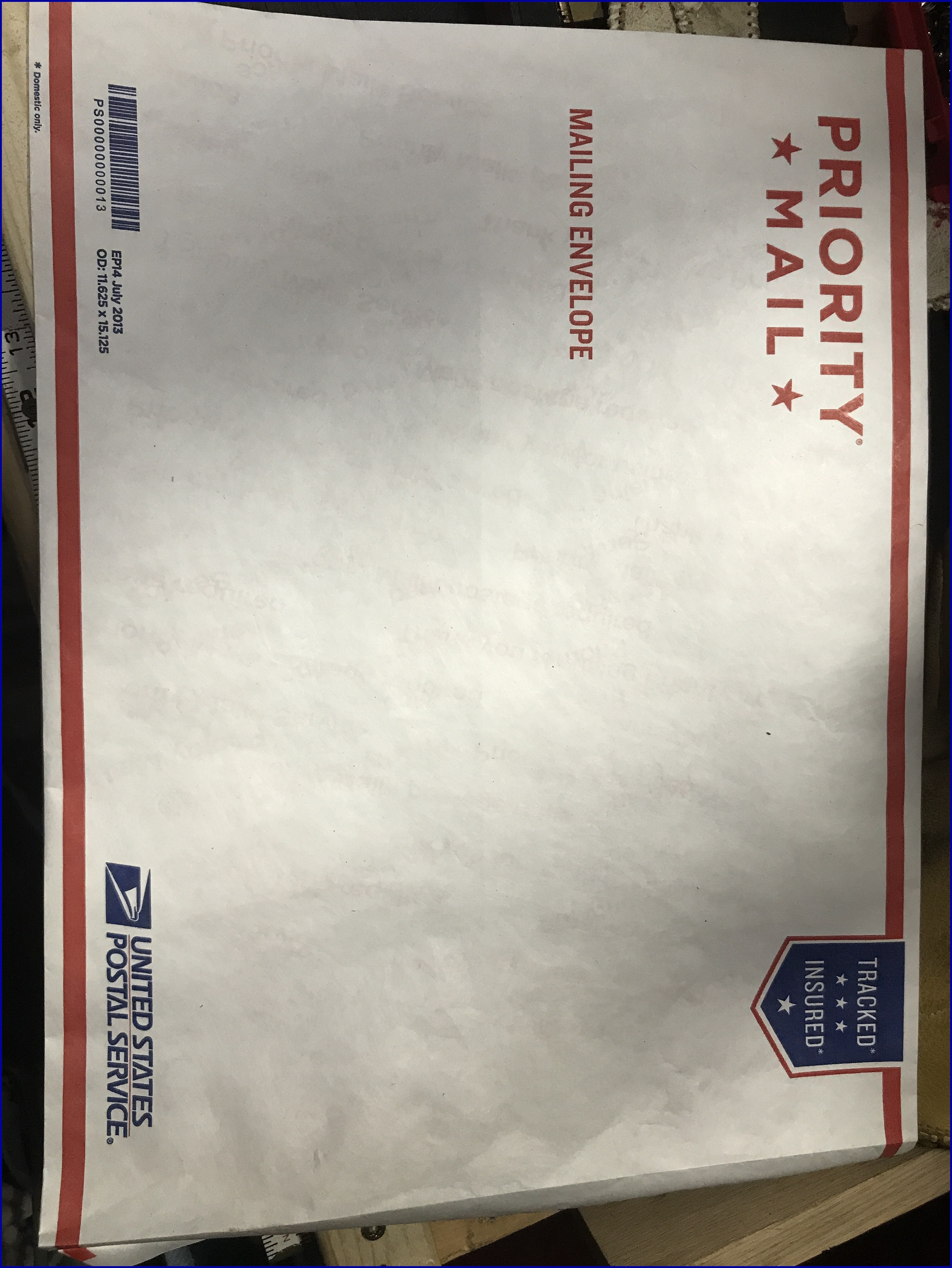 Priority Mail Mailing Envelope 11 58 X 15 18