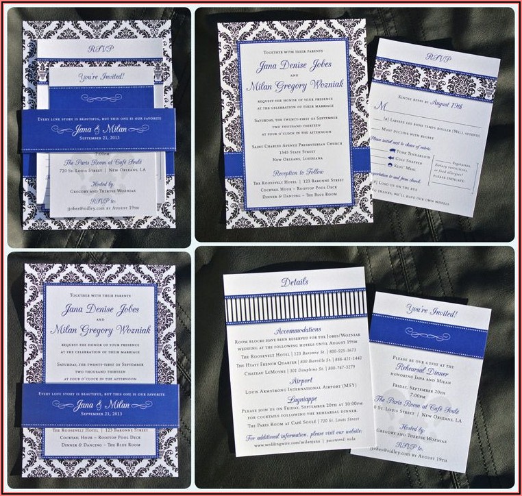 Royal Blue Wedding Invitations Designs