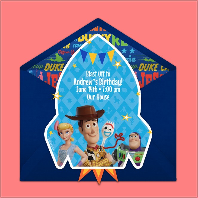 Toy Story 4 Birthday Invitations Free