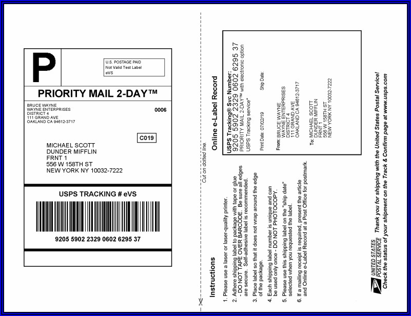 Usps Flat Rate Envelope Mailing Label