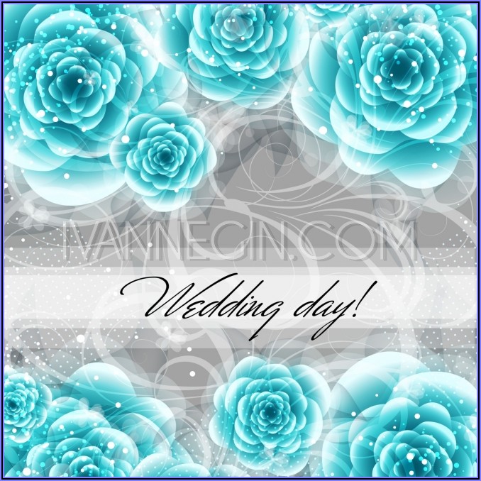 Wedding Invitation Card Blue Background Design