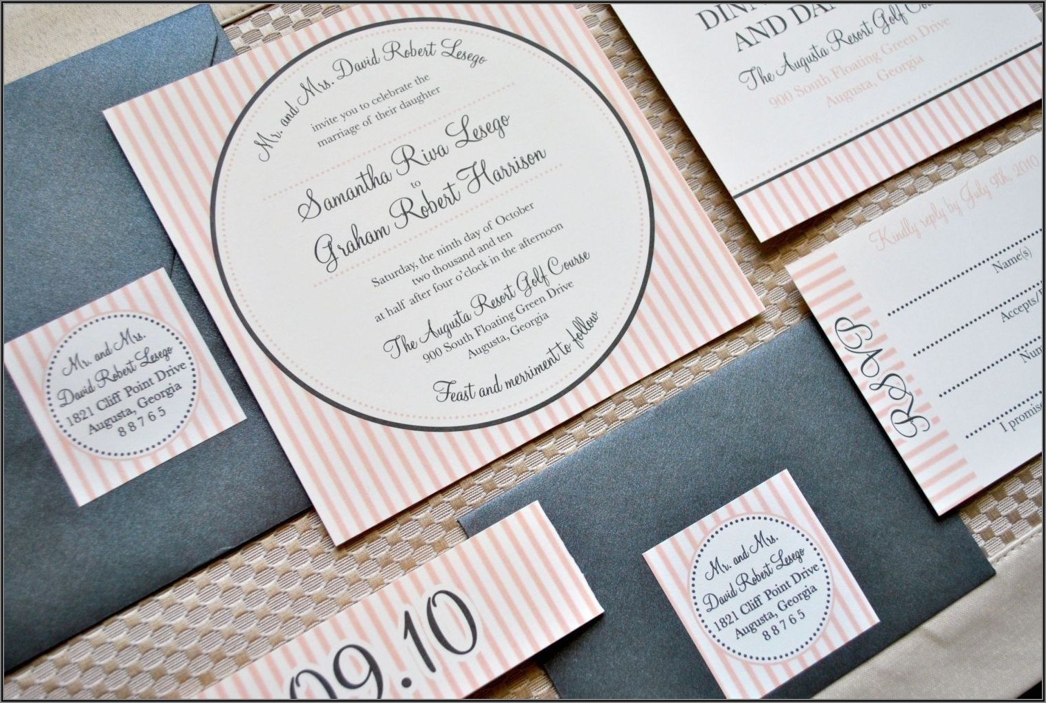 Wedding Invitation Suite With Belly Band