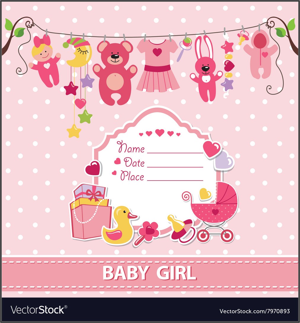 Welcome Baby Girl Invite Template