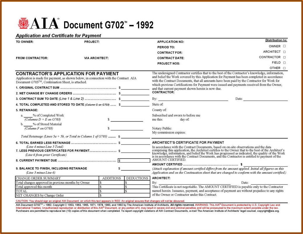 Aia Form G706a