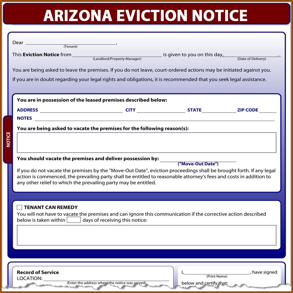 Arizona Notice To Quit Form