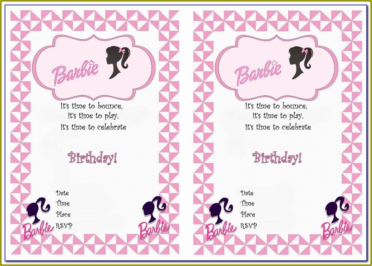 Barbie Invitation Template Free Download