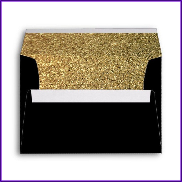 Black And Gold Invitation Envelopes