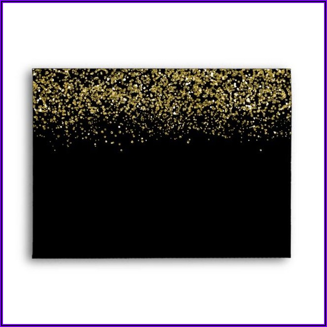 Black Envelopes With Gold Glitter Lining