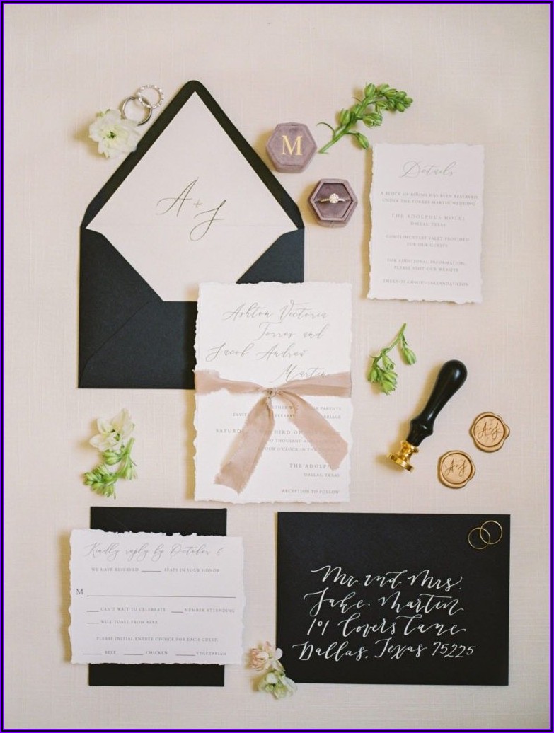 Black Envelopes With Gold Lining
