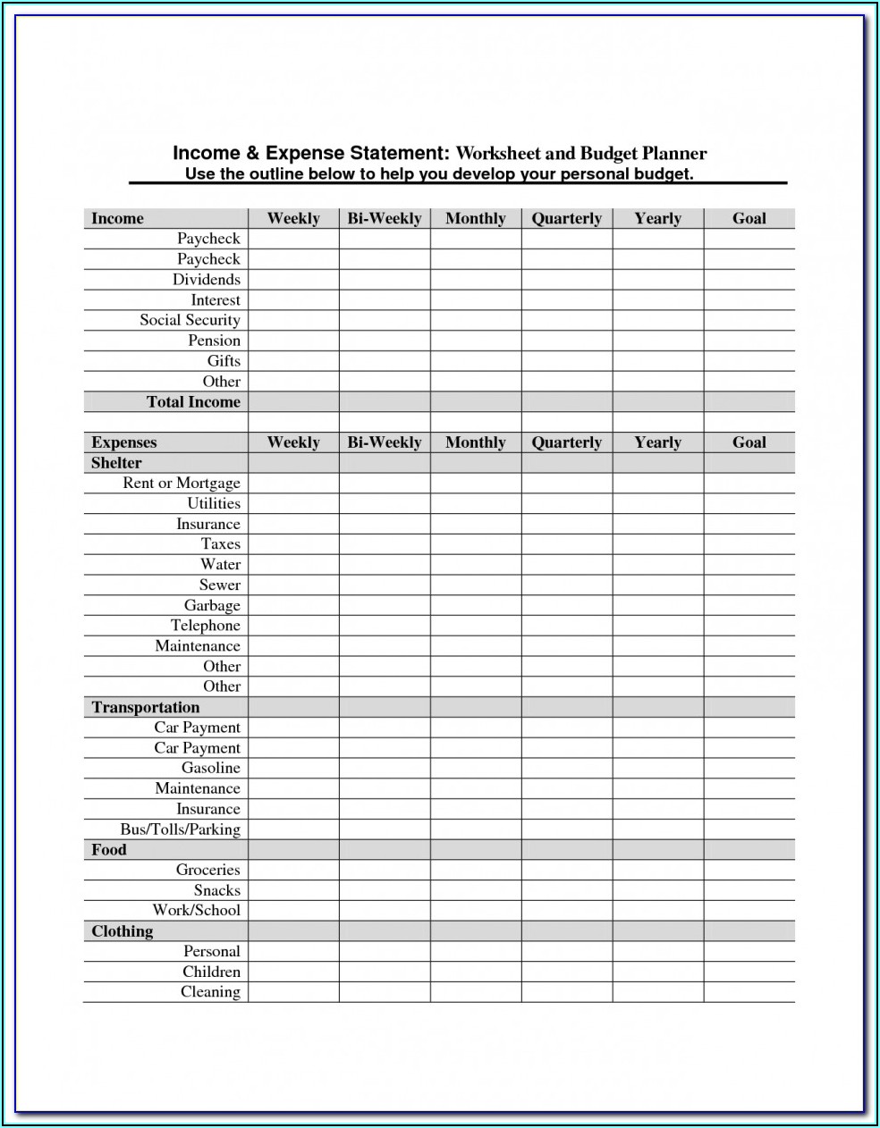 Blank Balance Sheet Format Pdf
