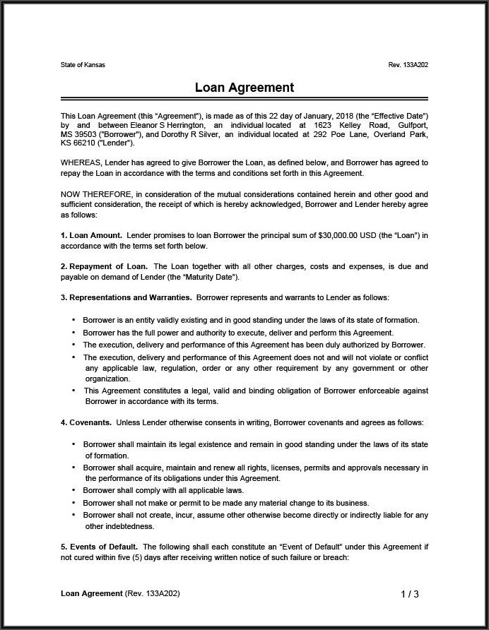 Chattel Mortgage Document