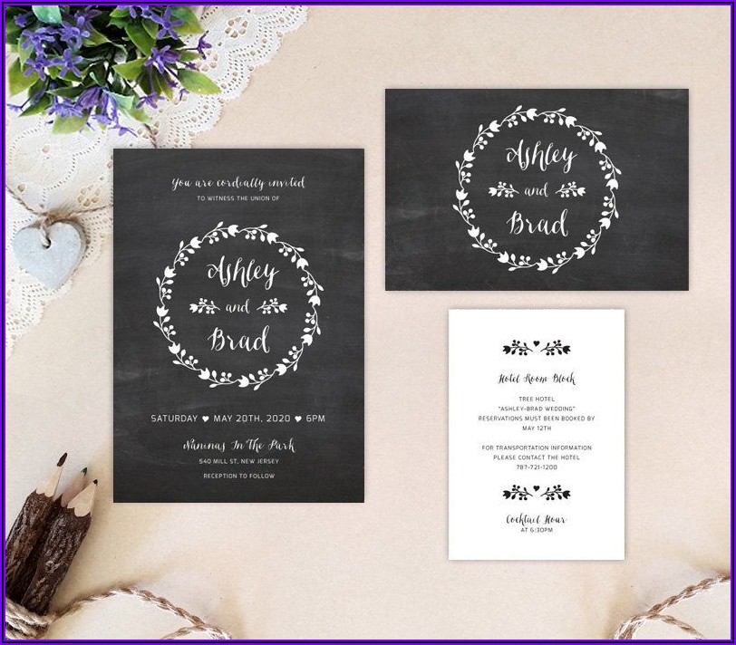 Cheap Wedding Invitations With Rsvp Cards And Envelopes Set