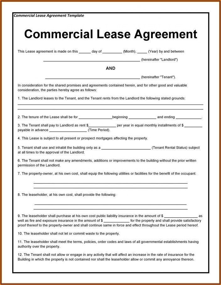 Commercial Lease Sample Free