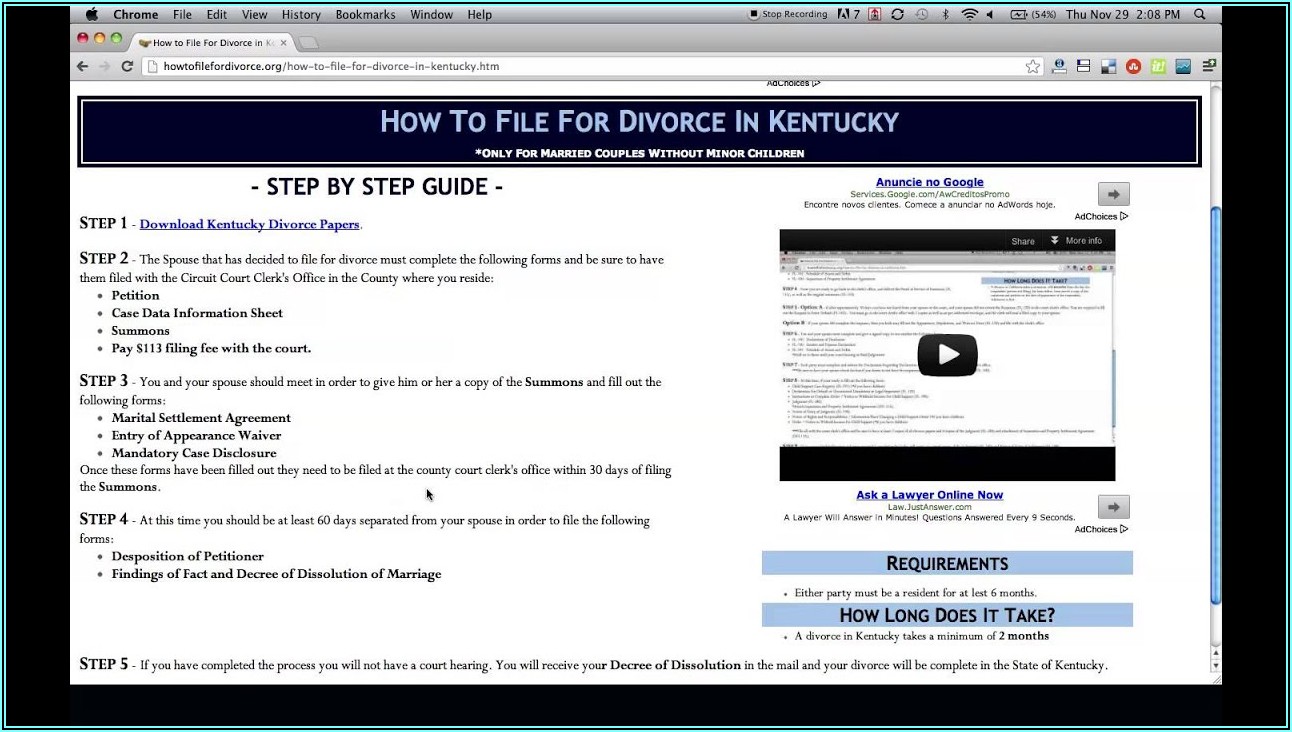 Contested Divorce Forms In Kentucky