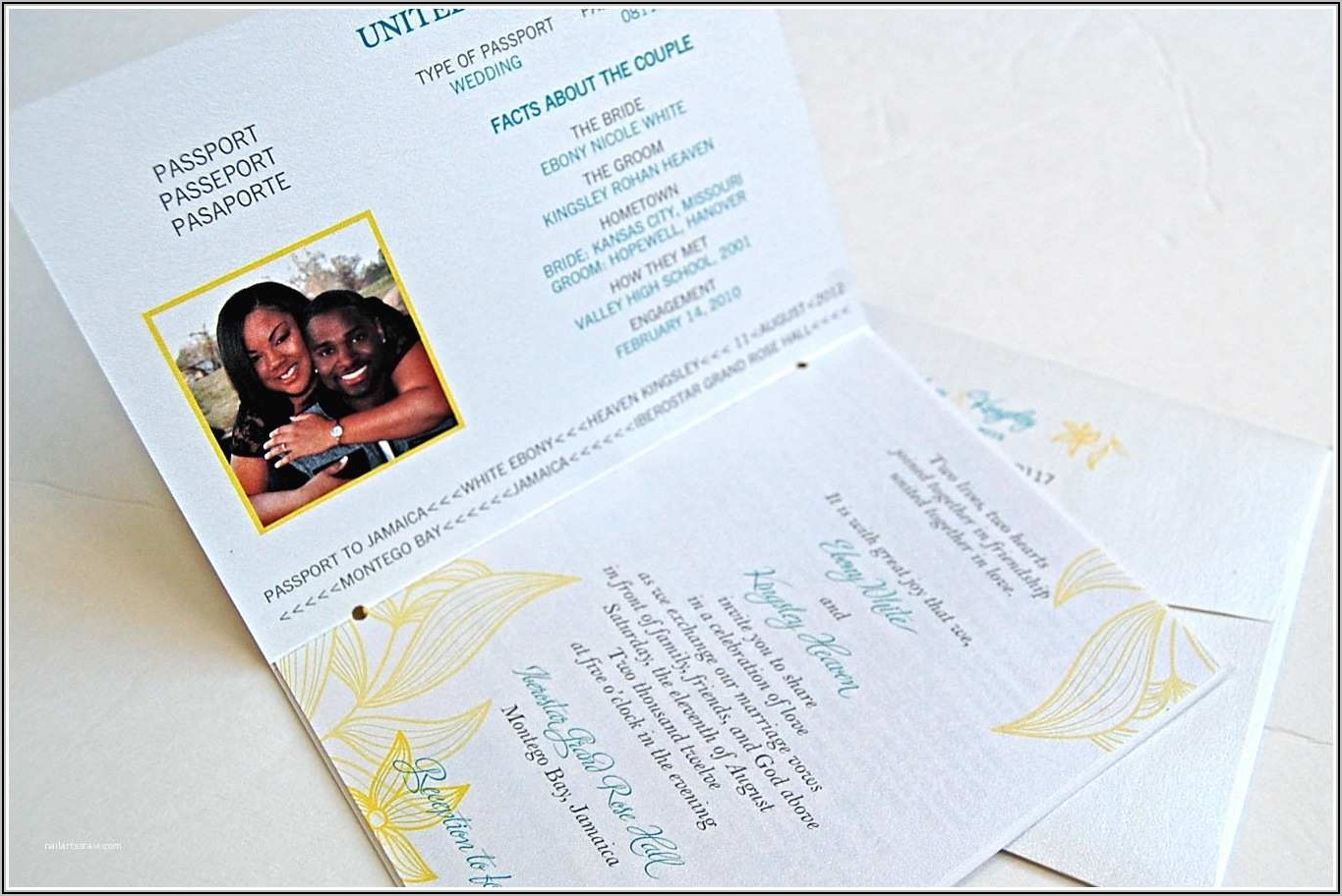 Diy Passport Wedding Invitations Template