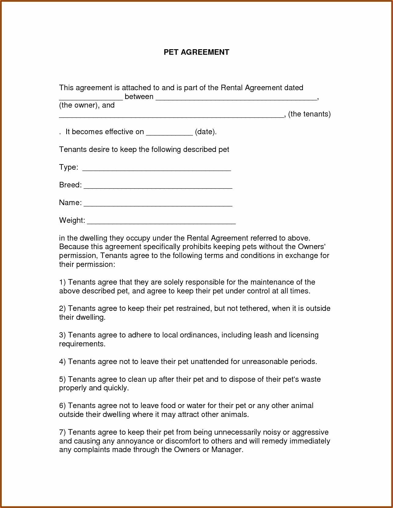 Downloadable Free Equipment Rental Agreement Form Template