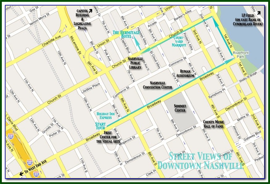 Downtown Nashville Map Of Hotels