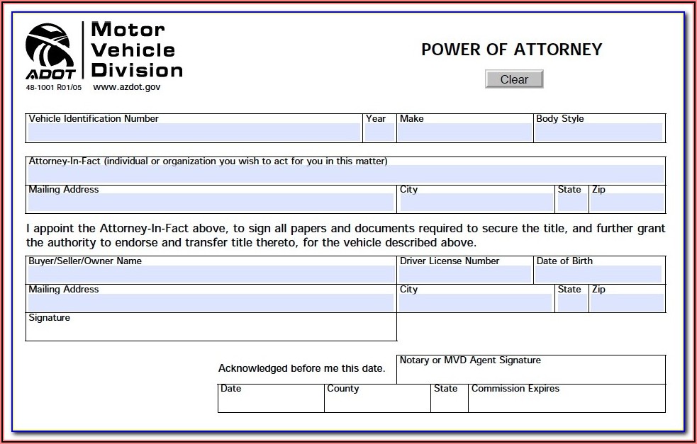 Durable Power Of Attorney Form Az