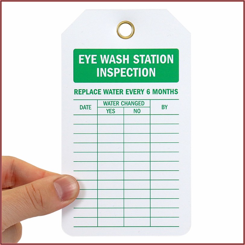 Eye Wash Station Inspection Sheet