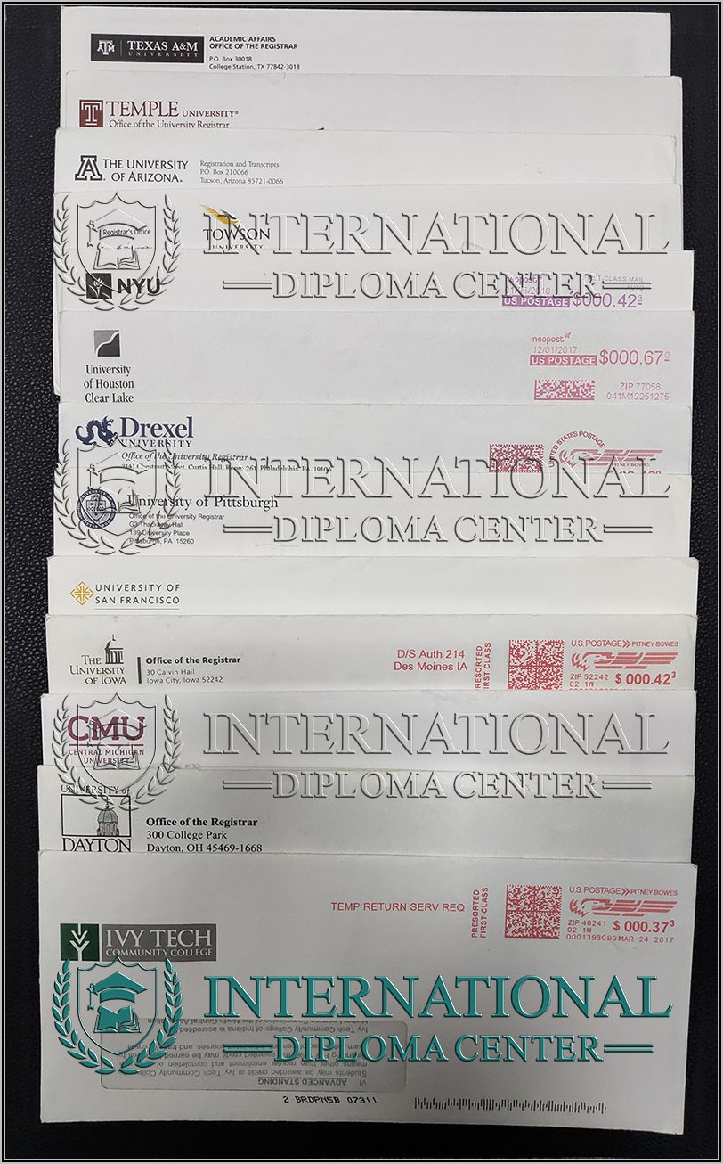 Fake Official Transcript Sealed Envelope