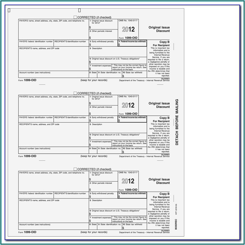 Federal Income Tax Form 1099 B