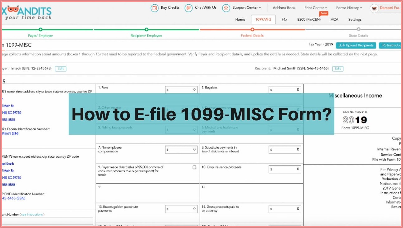 File Form 1099 Misc 2019