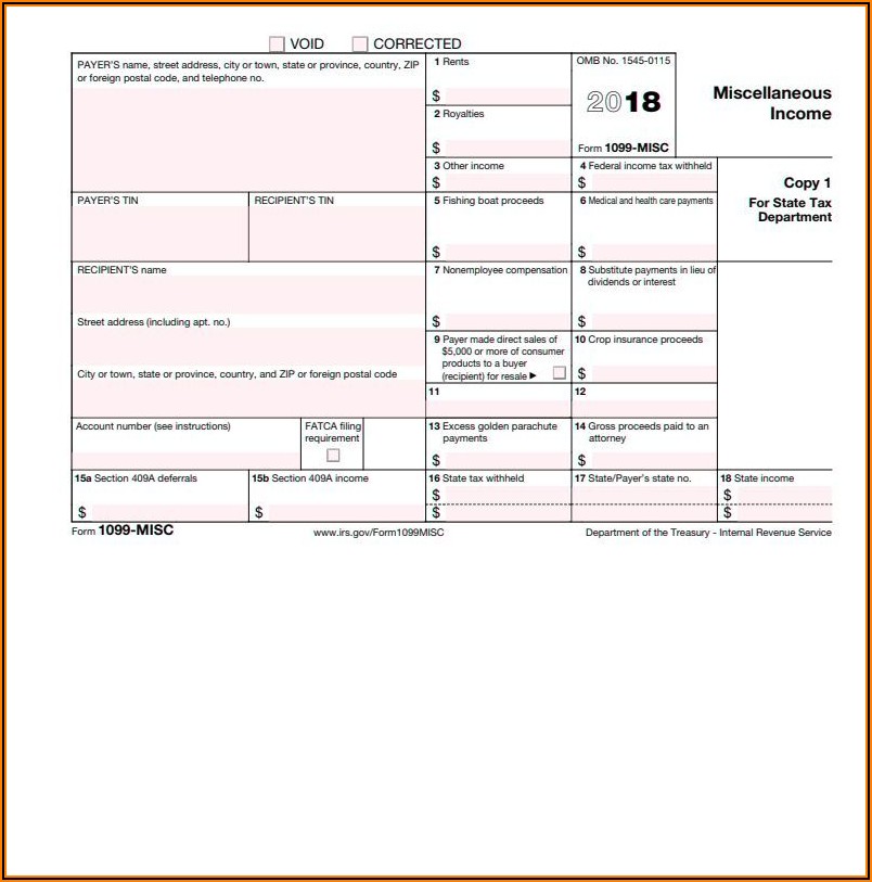 Fillable Form 1099 Misc 2020