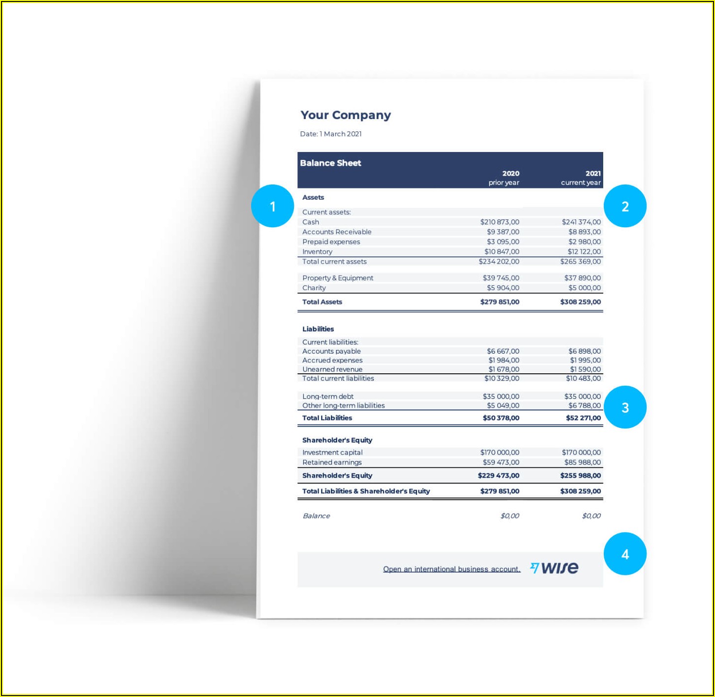Firm Balance Sheet Format