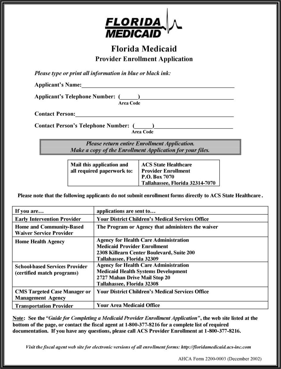 Florida Medicaid Forms For Providers