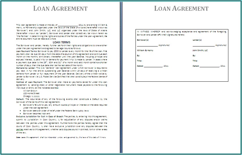Free Basic Loan Contract Template