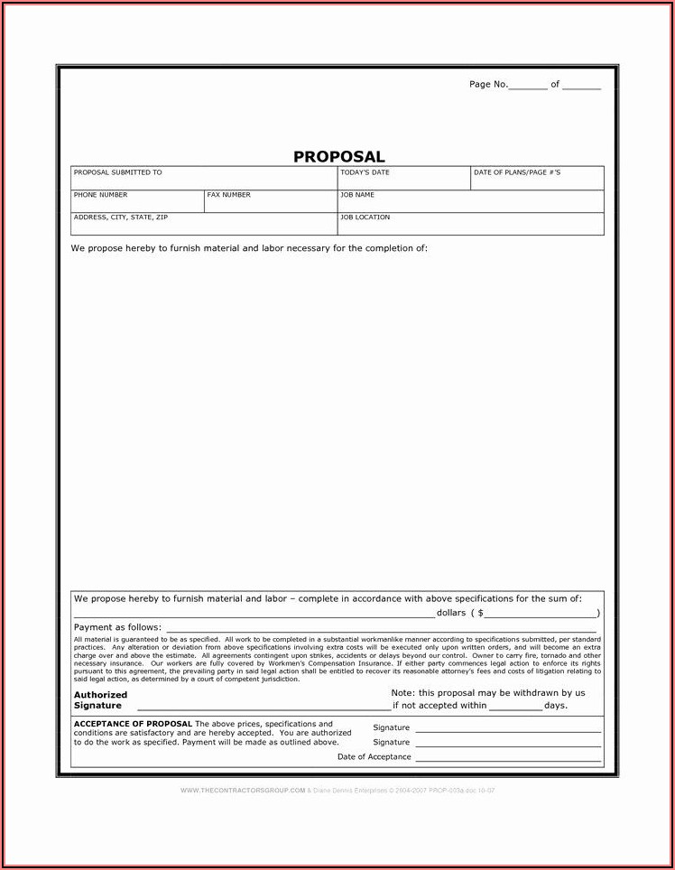 Free Blank Proposal Forms
