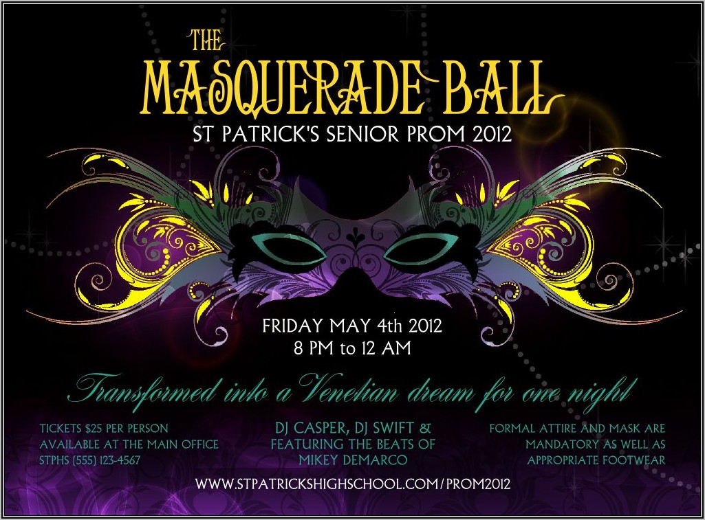 Free Masquerade Party Invitation Templates