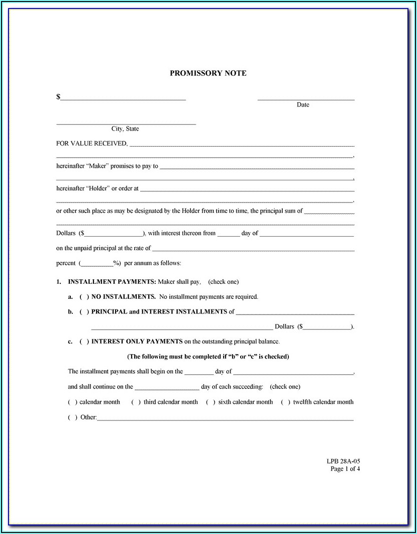 Free Promissory Note Format