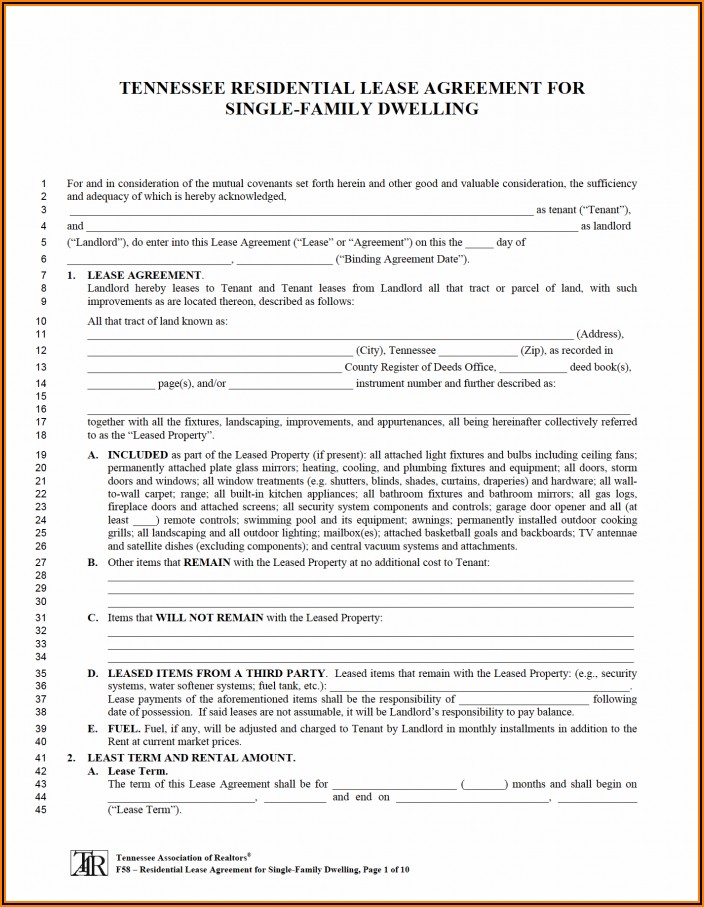 Free Residential Lease Agreement Template Pdf