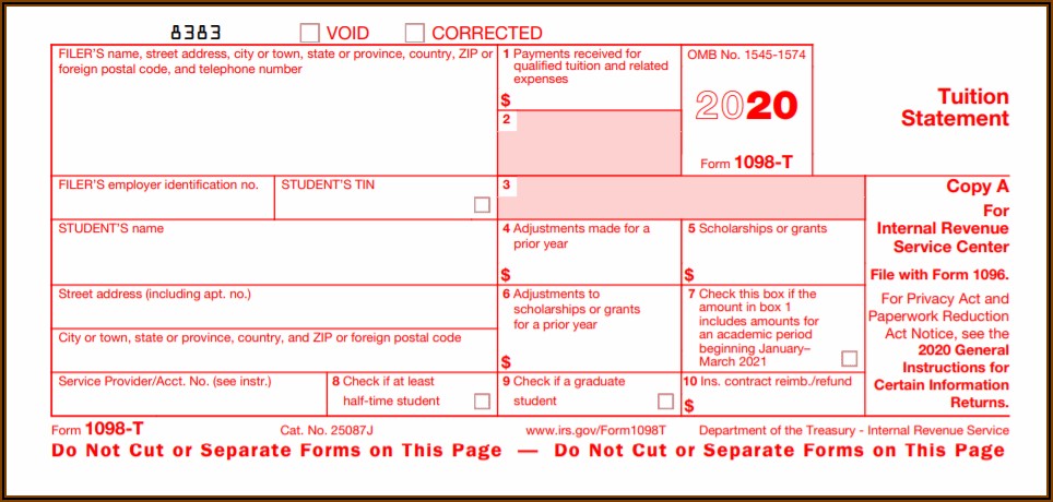 Irs Form 1098 T 2020