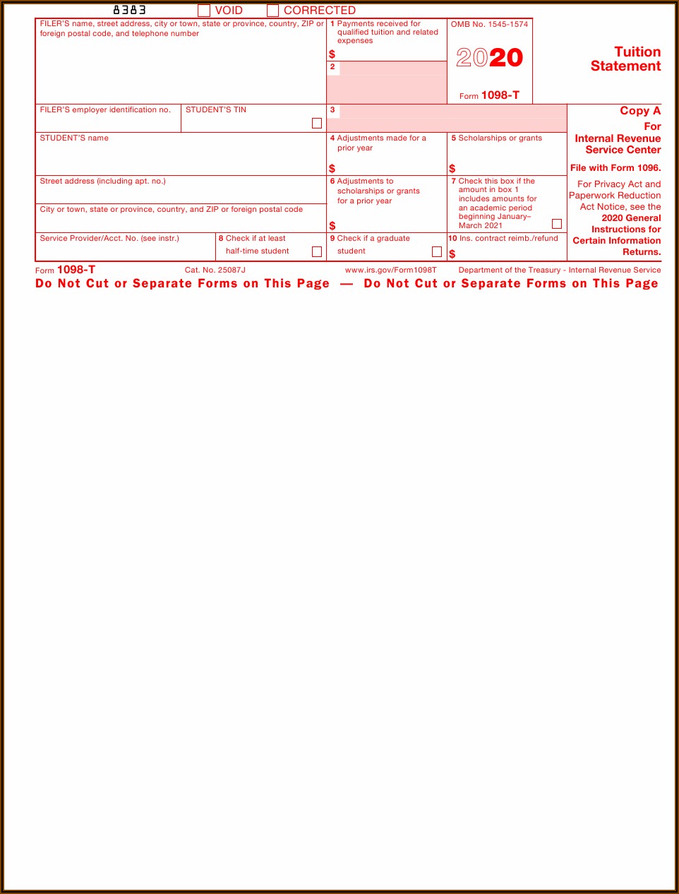 Irs Form 1098 T Instructions 2019
