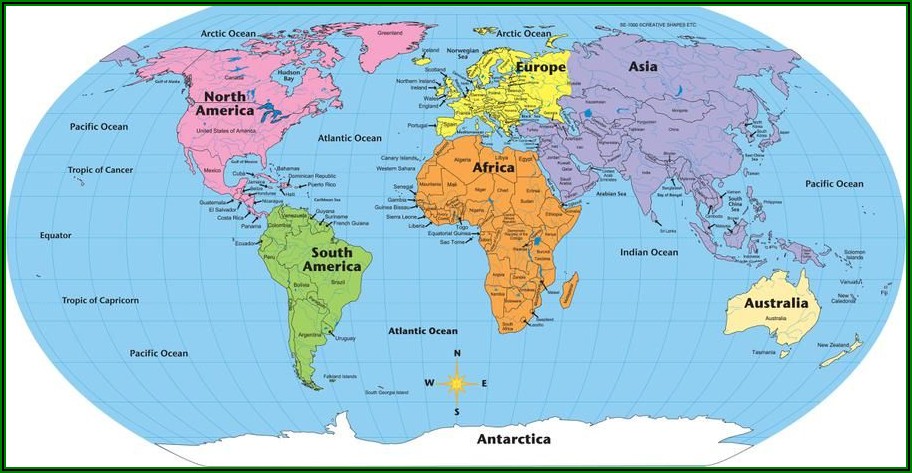 Labeled Globe Map