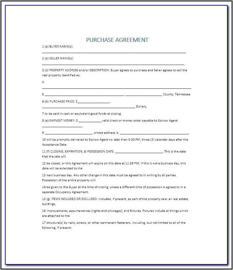 Land Sale Contract Template Uk