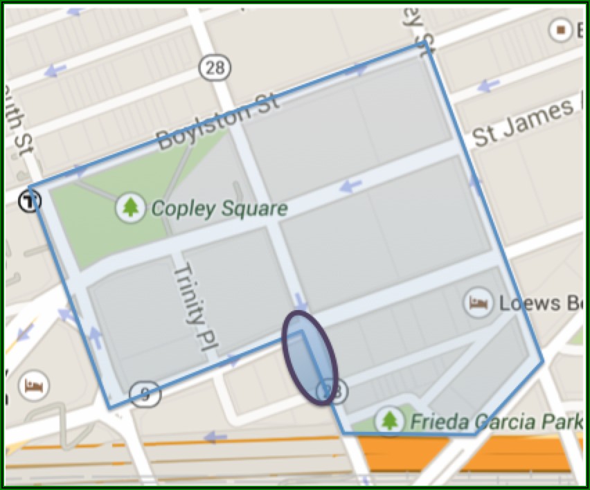 Map Copley Square Boston