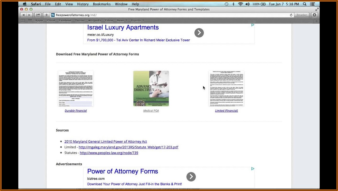 Maryland Power Of Attorney Forms